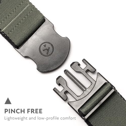 Arcade The Original Unisex Adventure Belt, Heavy Duty Elastic Webbing, Non-Metal Travel Friendly Buckle - color: Blackwood - Ivy Green