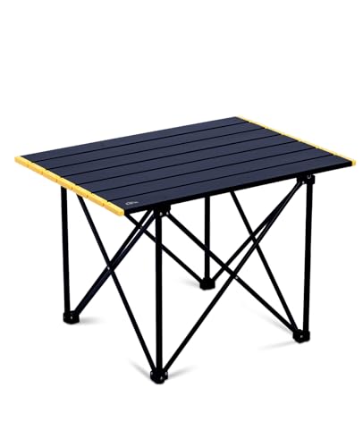 iClimb Ultralight Compact Camping Folding Table with Carry Bag (Reinforced Black - L) - color: Reinforced Black, size: Large
