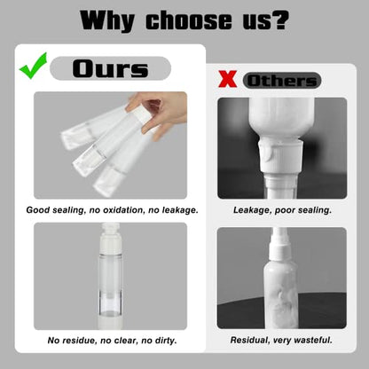 Clear Airless Pump Bottles, Lotion Dispenser Travel with Pump, Vacuum Plastic Travel Size Lotion Bottle for Foundation, Creams, Cosmetic(3 Pack) - size: 15+30+50ml