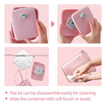 Ankou Formula Container - 1700ml Airtight Formula Dispenser One Button Handy Milk Powder Container BPA-Free Storage Containers with Scoop and Scraper Transparent 730g - color: 1700ml Pink