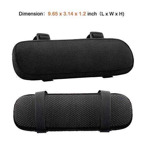 MOSISO Chair Armrest Pads (2 Pack), Memory Foam Home/Office Chair Arm Rest Covers Comfy Computer Gaming Elbow Cushion Removable Washable Elbow Support Forearm Pressure Relief, Black - color: Black