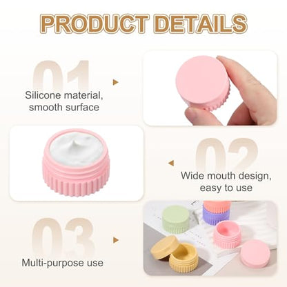 uxcell 4pcs Travel Containers for Toiletries, 0.68oz 20ml Small Silicone Cream Jars Leak-proof Travel Essentials with Lid for Cosmetic Body Skin Cream, Pink - color: Pink