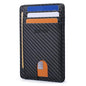 Buffway Slim Minimalist Front Pocket RFID Blocking Leather Wallets for Men and Women - Carbon Fiber Black - color: Carbon Fiber Black