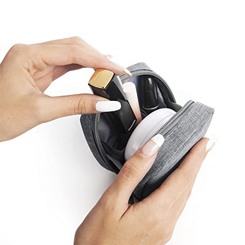Hekyip Mini Cosmetic Bag, Travel Makeup Pouch, Portable Waterproof Cosmetic Pouch for Girls Women, Mini (Mini Gray) - color: Mini Gray