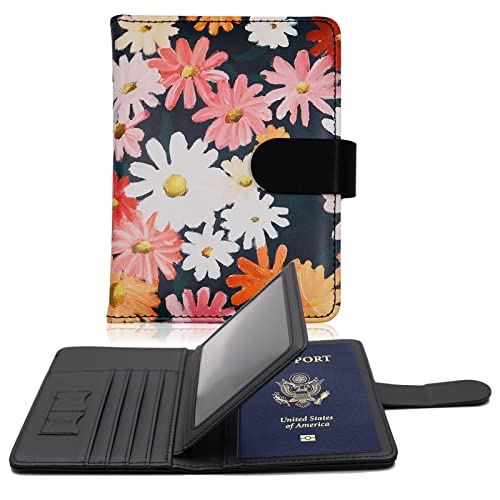 Melsbrinna Rfid Passport Holder for Travel women/Men, Cute Passport Wallet Rfid Blocking Card Slots, Rfid Passport Cover/CaseTravel Wallet, Passport Book Holder (1, Black1) - color: Black1