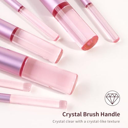 MAANGE 16PCS Makeup Brush Set Travel Makeup Brushes for Liquid Powder Contour Concealer Cream Cosmetics Blending Eyeshadow Eyeliner (Pink) - color: Pink