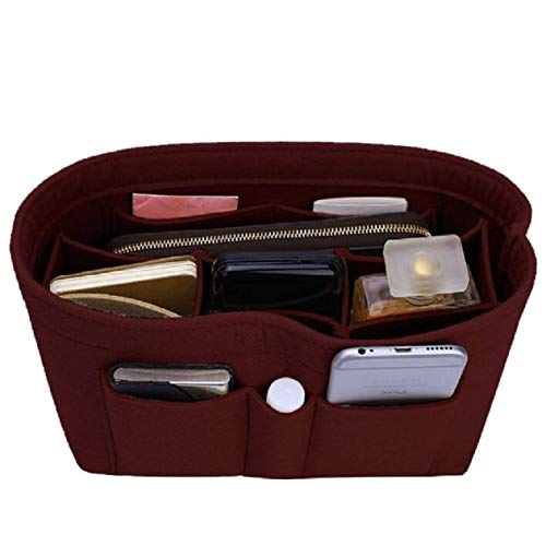 ZTUJO Purse Organizer Insert, Felt Bag Organizer For Handbag Purse Organizer,13 Colors, 6 Size (Small, Wine Red) - color: Wine Red, size: Small