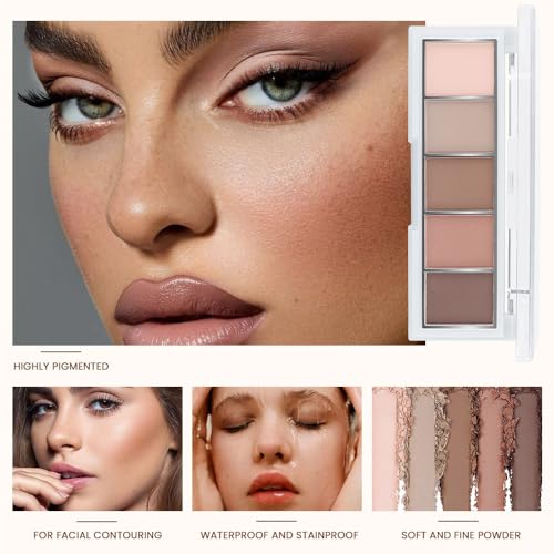 Matte Eyeshadow Palette,Peach Nude Neutral Eye Shadow,Rosy Beige Taupe Brown Eyeshadow,Soft Blendable Natural Makeup,Long Lasting Waterproof Eyeshadow for Daily Office Soft Glam Look,Sombra de Ojos 02 - color: B02