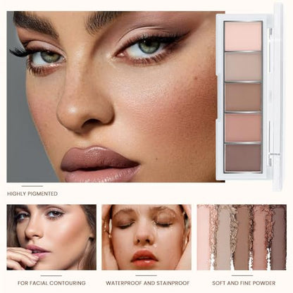 Matte Eyeshadow Palette,Peach Nude Neutral Eye Shadow,Rosy Beige Taupe Brown Eyeshadow,Soft Blendable Natural Makeup,Long Lasting Waterproof Eyeshadow for Daily Office Soft Glam Look,Sombra de Ojos 02 - color: B02