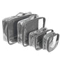 Clear Packing Cubes set of 4 / Packs 7-10 Days of Clothes/Premium PVC Plastic Storage Bags - color: Gray