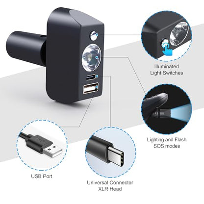 Electric Wheelchair Led Light Power Wheelchair Accessories,3 Pin XLR Head High Brightness Adjustable Angle, Night Lighting Controller for Most Models of Motorized Wheelchair