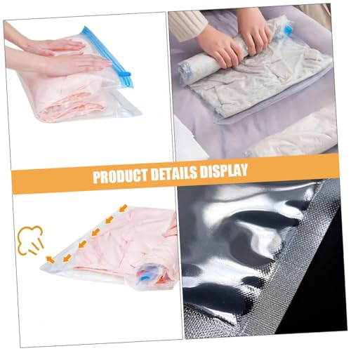 UKCOCO 12pcs Travel Compression Storage Bags Roll up Vacuum Cloth Bags Pa+pe 7-layer Reusable Space Saver for Clothing Luggage Packing