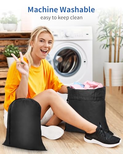 OTraki Small Laundry Bag 16x20 Inch Laundry Sack Bag with Drawstring Closure 2 Pack Laundry Wash Bag Dirty Clothes Organizer Machine Washable for Camp Drying Do Not Exceed 176℉ Black - size: 16x20 inch