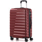 Coolife Medium Checked Luggage with Spinner Wheels, Hardside Suitcase TSA Lock Lightweight Travel Luggage 24-inch,Wine Red - color: wine red, size: Medium(24in)