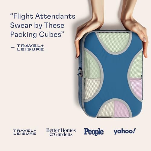 Shacke 8 Set Packing Cubes for Travel – Complete Luggage Organizer Set with Laundry, Shoe, Toiletry & Accessories Bag, Suitcase Travel Organizer (Navy Blue) - color: 8 Set - Navy Blue, size: Set of 8