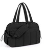 Lightweight Travel Duffle Bag for Women, Quilted Puffy Weekender with Wet Pocket for Gym, Overnight, Personal Item Carry On, Black - color: Black
