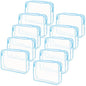 Tbestmax 10 Pack Clear Cosmetic Bags Makeup Bags Portable Waterproof TSA Approved Travel Toiletry Bags Large Organizer Blue, 9.8" x 7.1" x 2.4" - color: Large - Blue