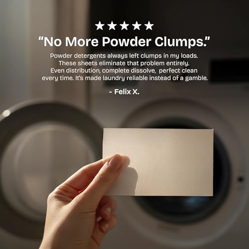 QLEAN Laundry Detergent Sheets – Travel-Friendly, HE & Standard Washer Safe, Liquidless Laundry Soaps, Quick-Dissolving Formula, Skin-Friendly (120 Loads, Sweet Summer Love)