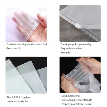 Small Frosted Packaging Bag, 50PCS 5.5 * 7.9"Clear Plastic Poly Bags, 3 Mil Reclosable Clear Poly Bags for Packaging Socks, Phone Case, Board Games, Cards - size: 50 Pcs 5.5*7.9"