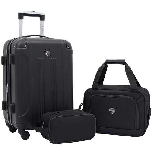 Travelers Club Chicago Hardside Expandable Spinner Luggage, Black, 3 Piece Set - color: Black, size: 3 Piece Set