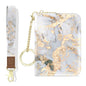 Aiawoxc Credit Card Holder, Small RFID Wallet Slim Leather Card Organizer Case with Zipper and Wristlet Strap, Grey Marble - color: B-Grey Marble, size: Wrist Strap