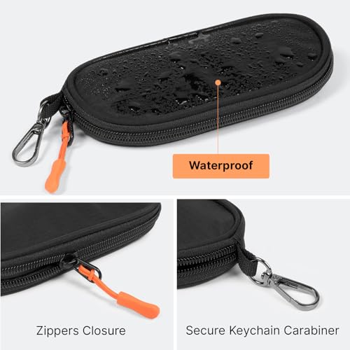 Soft Eyeglasses Case with Clip, Ultra Light Sunglasses Travel Case with Zipper, Portable Eyewear Storage for Men Women - color: Black, style: 1 Pack