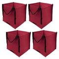DURASACK Heavy Duty Storage Tote Bag 22-Gallon Rugged Woven Polypropylene Moving Bag, Reusable Self-Standing Design, Holds up to 500 Pounds, Pack of 4, Red - color: Red, size: Pack of 4