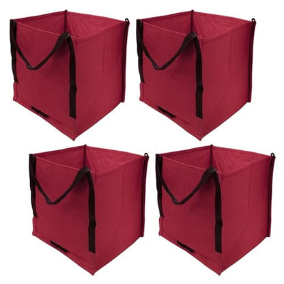 DURASACK Heavy Duty Storage Tote Bag 22-Gallon Rugged Woven Polypropylene Moving Bag, Reusable Self-Standing Design, Holds up to 500 Pounds, Pack of 4, Red - color: Red, size: Pack of 4
