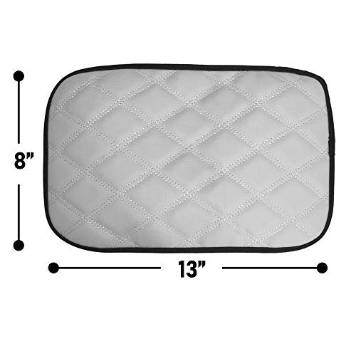 FH Group Faux Leather Diamond Pattern Center Console Armrest Cushion, Luxury Seat Box Cover Protector fits Most Cars, SUVs, and Trucks Black - color: Black, style: Console Cover (Diamond)