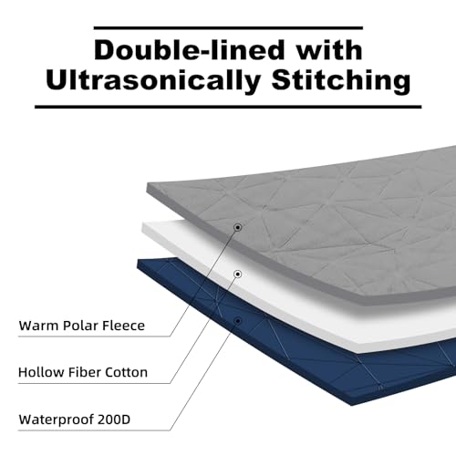 Large Outdoor Waterproof Blanket Extra Thick Fleece Stadium Blanket for Camping, Car, Pet, Picnics - Windproof, Wearable, Machine Washable 80" x 58" (Dark Blue) - color: Dark Blue