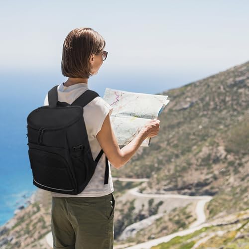 Cooler Backpack Insulated Leakproof Waterproof Backpack Cooler Bag 30/45 Cans, Large Capacity Lightweight Travel Camping Beach Backpack Cooler Ice Chest for Men and Women - color: black, size: 45 Cans