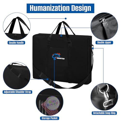 SIRUITON 2Pack Folding Table Storage Bag Fits 6FT, Portable 600D WaterProof Carry Bag for Folding Picnic/Camp Tables with Reinforcing Plate & Shoulder Strap, 36" D x 30" W x4.5 H - size: 2pack - 6ft Folding Tables Bag