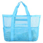 CaCTOUR Large Beach Bag Women,Beach Bags Waterproof Sandproof with Zipper Wet Pocket,Beach Tote Pool Bag for Swim Gym Travel - color: Mesh Blue