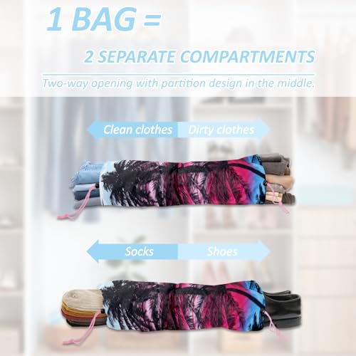 Maple Tree Compression Packing Cube (7 Piece) - Lightweight Compression Organizers Travel Essential Bag for Clothes Shoes Cosmetics Toiletry - color: Pink