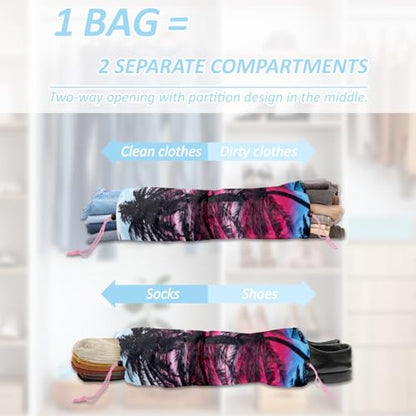 Maple Tree Compression Packing Cube (7 Piece) - Lightweight Compression Organizers Travel Essential Bag for Clothes Shoes Cosmetics Toiletry - color: Pink