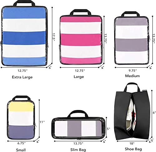 BAGAIL Transparent Compression Packing Cubes, Clear and Visible Travel Packing Organizer for backpack and suitcase