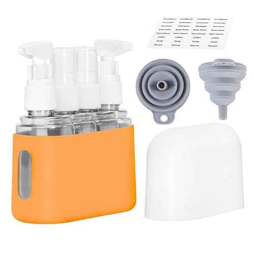 Bpluma Travel Bottles, Leak Proof Containers For Toiletries TSA Approved Airplane Accessories Kits For Liquid With Labels - color: Pack of 4 - Orange