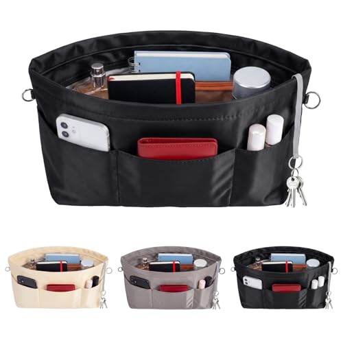 VANCORE Purse Organizer Insert for Handbags,Tote Bag Organizer Insert with Zipper Bag,Premium Handbag Organizer Inside Liner for Women - color: Black, size: X-Large