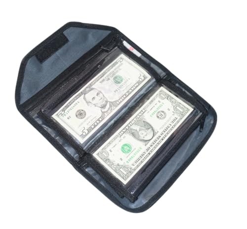 Money Wallet Organizer - 6 Zippered Pocket Multipack Pouch, Cash Envelopes for Budgeting and Savings (Grey) - color: Grey