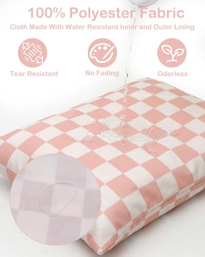 ALVA ALVABABY 3pcs Medium Cloth Diaper Wet Dry Bags Waterproof Reusable with Two Zippered Pockets Travel Beach Pool Daycare Soiled Baby Items Yoga Gym Bag for Swimsuits or Wet Clothes 3L-ZM47 - color: Creamy Checkerboard Collection