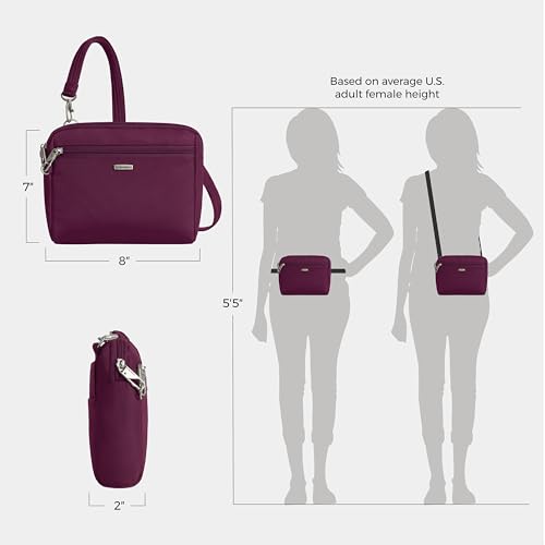 Travelon Anti-Theft Classic Convertible Crossbody & Waist Pack - color: Burgundy