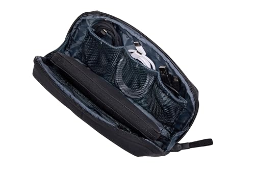 Thule Aion Travel Organizer - 2-in-1 Pouch Includes Travel Wallet and Electronics Bag - RFID Blocking Zipper Pouch - Internal Pockets to Stay Organized - 100% Recycled Waxed PFC-Free Fabric - color: Black