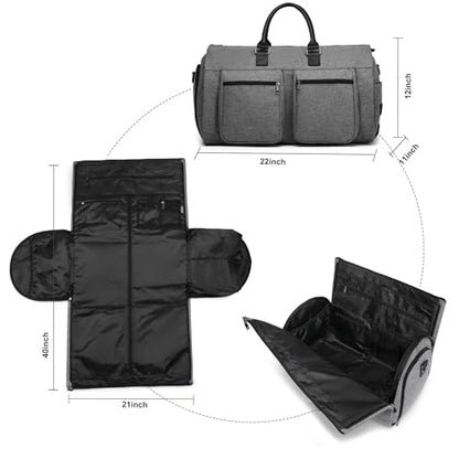 Rolling Garment Bag,Rolling Duffle Bag with Wheels Rolling Garment Bags for Travel with Shoe Pouch Carry On Bag Weekender Bags Garment Duffel Bag for Women-Grey - color: A1-Grey-2P