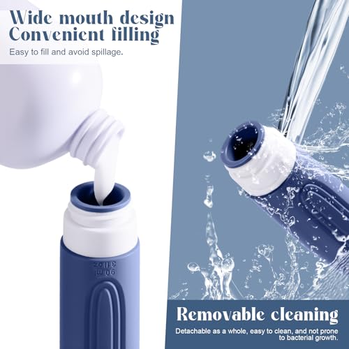 Travel Bottles for Toiletries, 3oz TSA Approved Travel Size Toiletries, Silicone Leak-Proof Refillable Containers, Squeezable Liquid Essentials Bottles W/Clear Bag (BLUE) - color: BLUE
