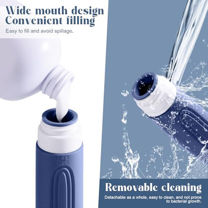 Travel Bottles for Toiletries, 3oz TSA Approved Travel Size Toiletries, Silicone Leak-Proof Refillable Containers, Squeezable Liquid Essentials Bottles W/Clear Bag (BLUE) - color: BLUE