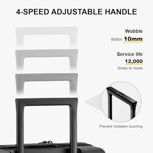 LEVEL8 Rolling Carry on Luggage Airline Approved, Carry-on Suitcases with Wheels, Lightweight Luminous Textured Luggage for Men Women, Tsa Lock, 20 Inch, Dark Grey - color: Grey, size: Carry-On 20 Inch