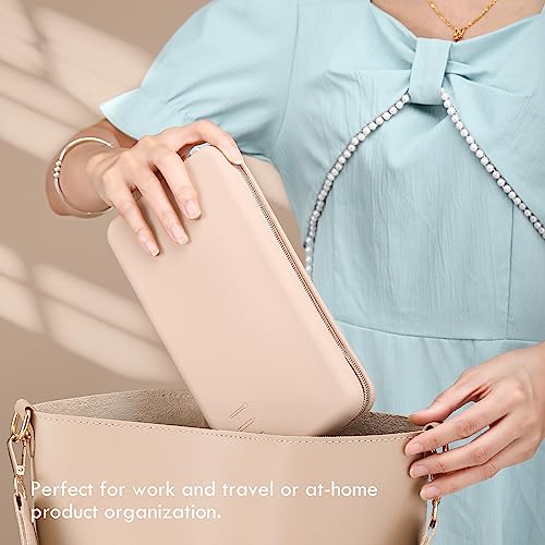 FVION Zipper Makeup Brushes Bag For Travel, Large Silicone Makeup Brush Holder, Make Up Brushes Pouch Case for Makeup Tools - Khaki - color: Khaki