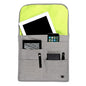 SO~MINE Airplane Pocket Organizer | Tray Table Cover | In Flight Seat Back Organizer Bag | Commuter Essential Travel Bag | Media Pouch For Flying | Travel Gift | Attaches To Luggage - color: Ash and Lime