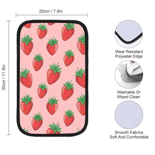 Auto Center Console Armrest Cover Pad Christmas Valentine Present Pink Strawberry Fruit Theme, Comfortable Universal Fit Armrest Box Cover Car Accessories for Vehicle SUV Truck - color: Picture (65)