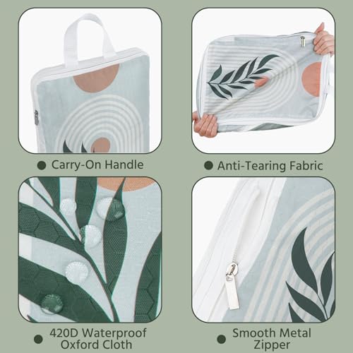 6 Pcs Compression Packing Cubes Waterproof Suitcase Travel Bag Luggage Backpack Organizer Travel Cubes for Packing-Bohemian - color: Bohemian 02
